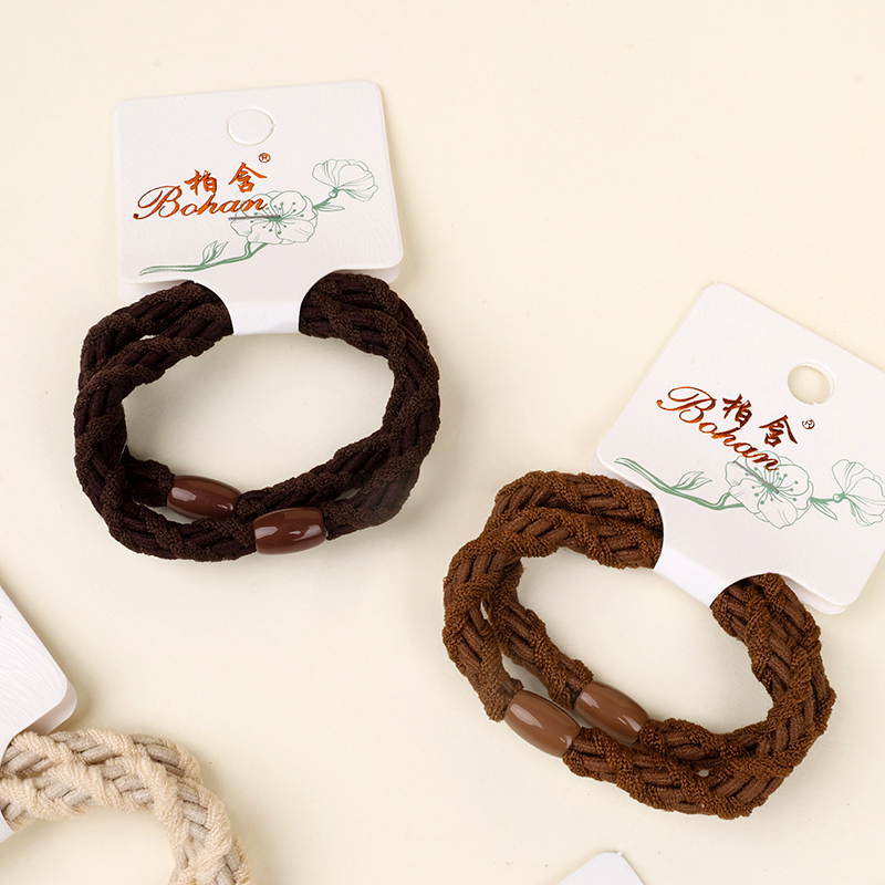 Two milk tea threaded braid bands - Image 2