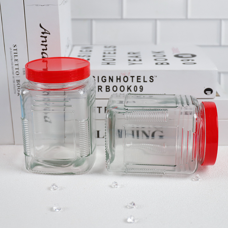 Linglong square glass jar 850ml (1.00kg)