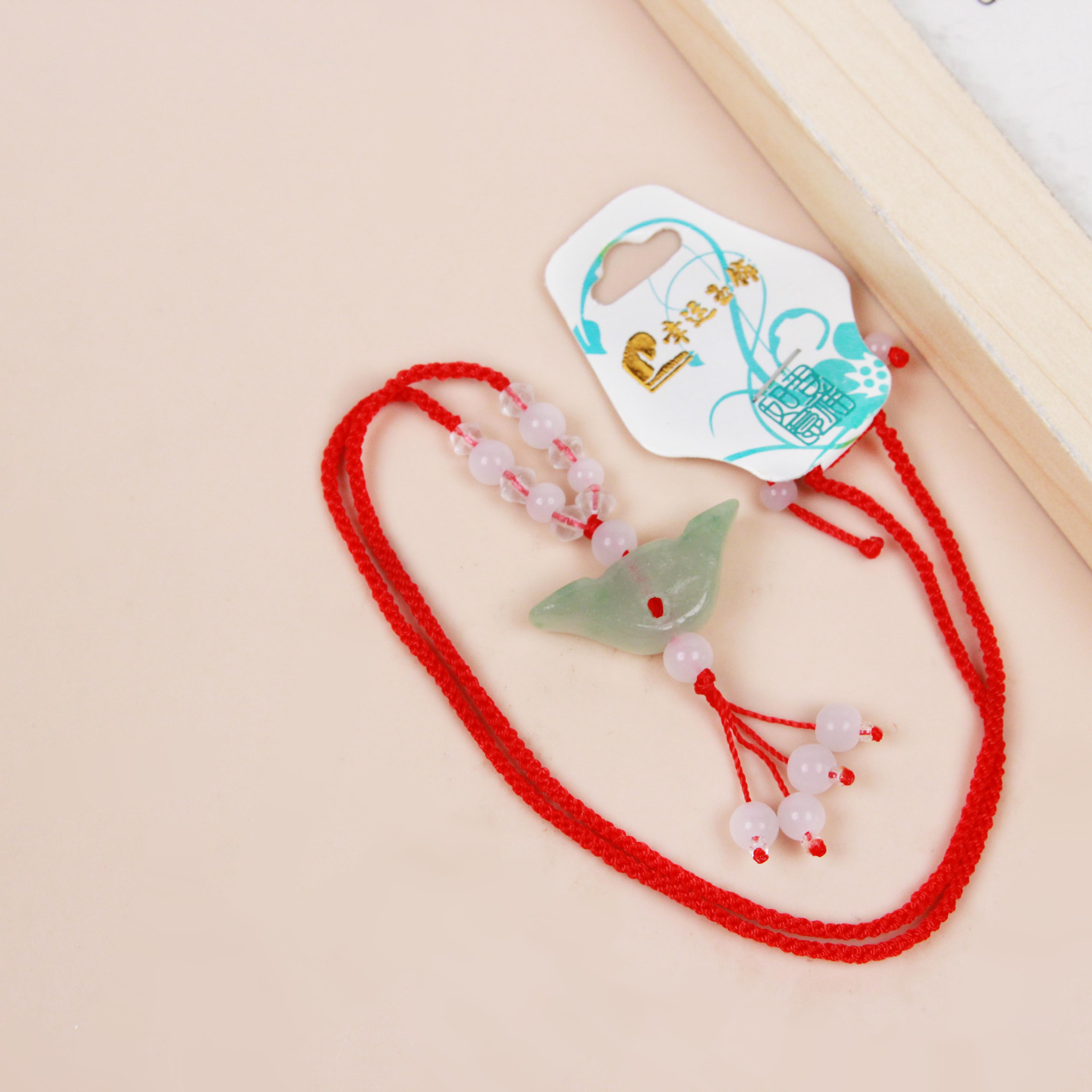 Red Rope Woven Jade Pendant Necklace - Image 2
