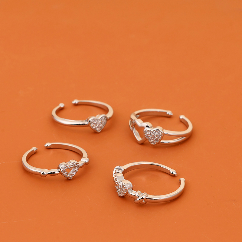 New full diamond love shape ring