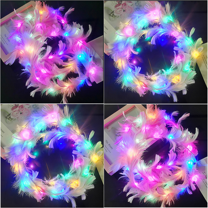 Internet celebrity feather flashing garland