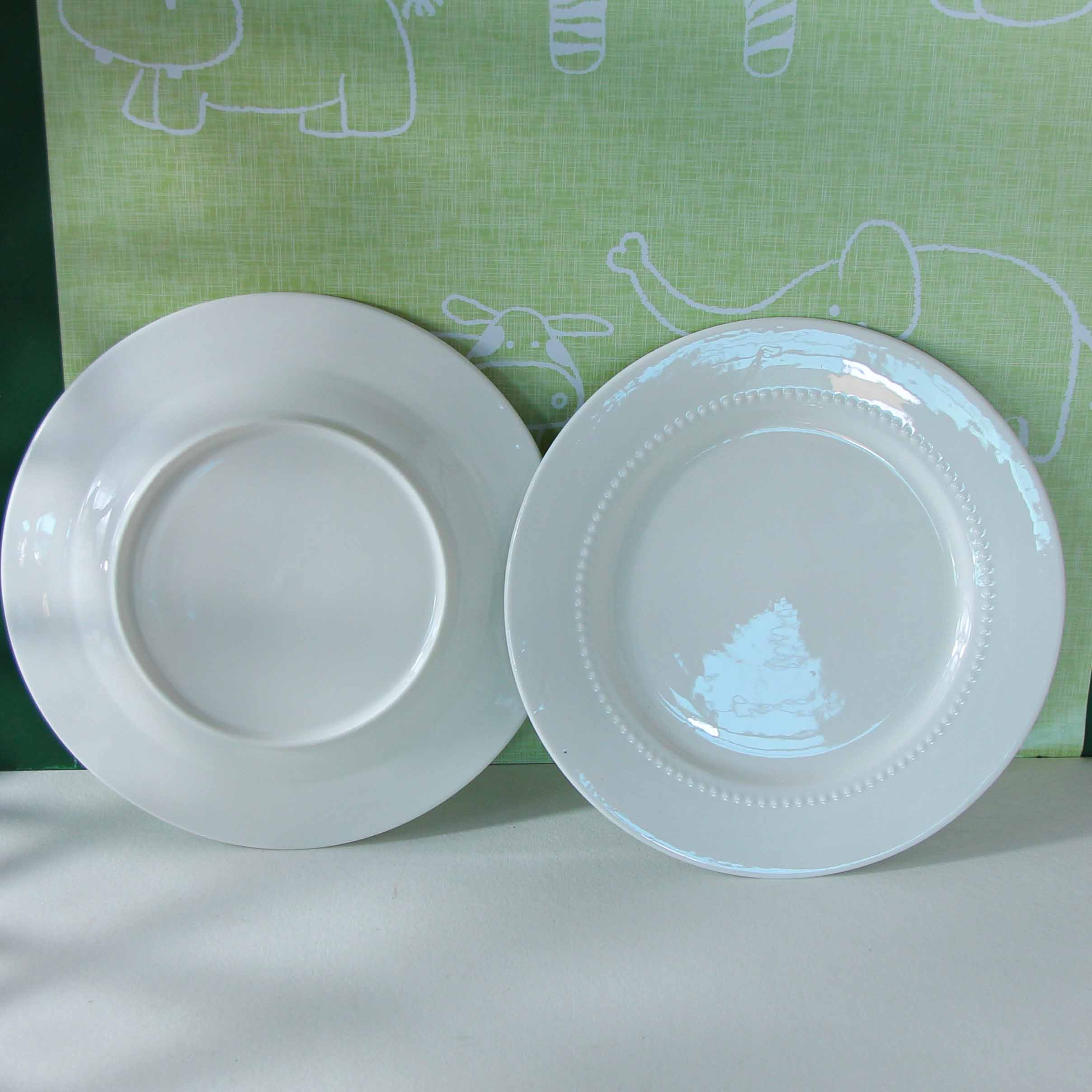 White 9.5 inch flat plate
