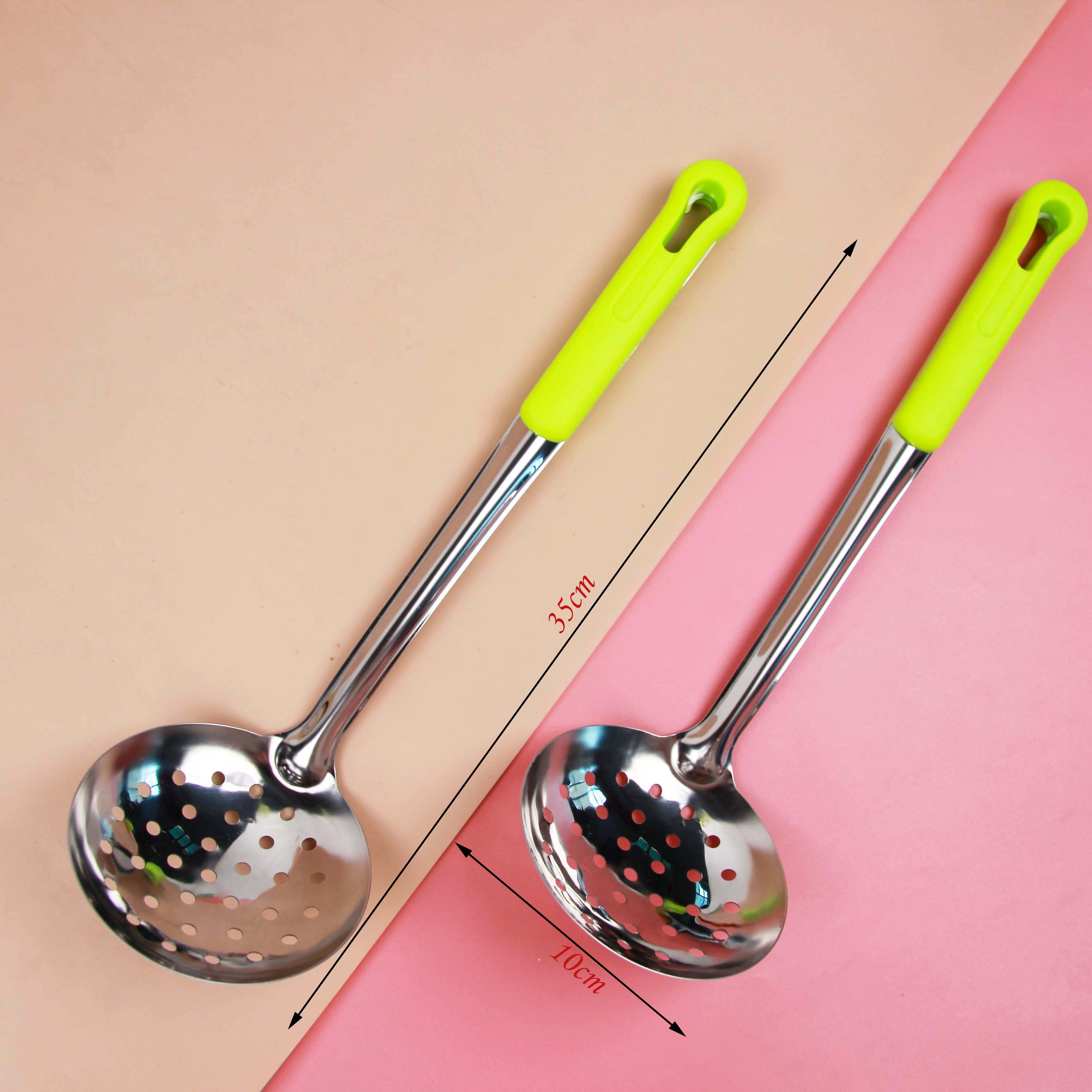 08 Green Handle Auspicious 10 Colander - Image 3