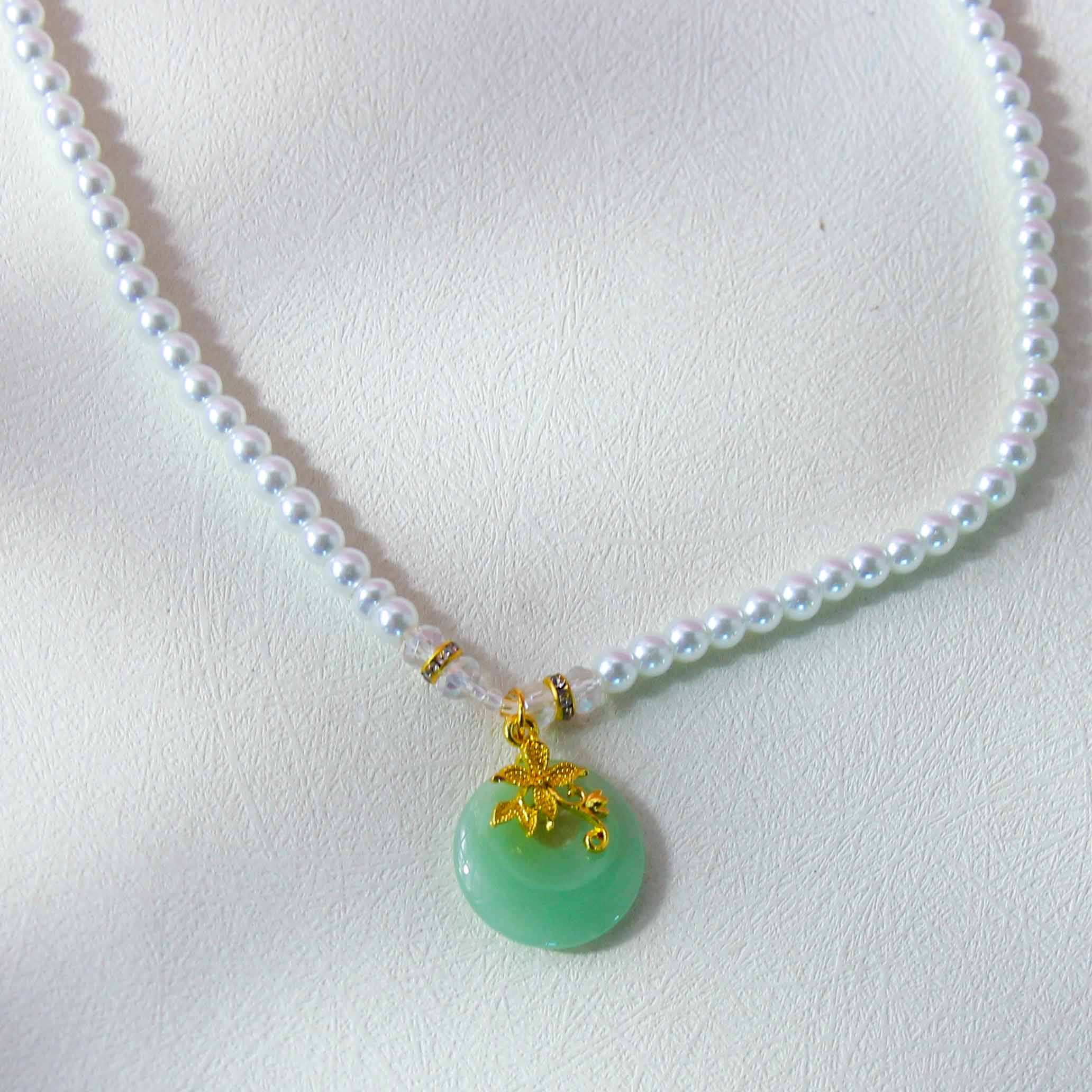 Pearl Peace Button Necklace - Image 3