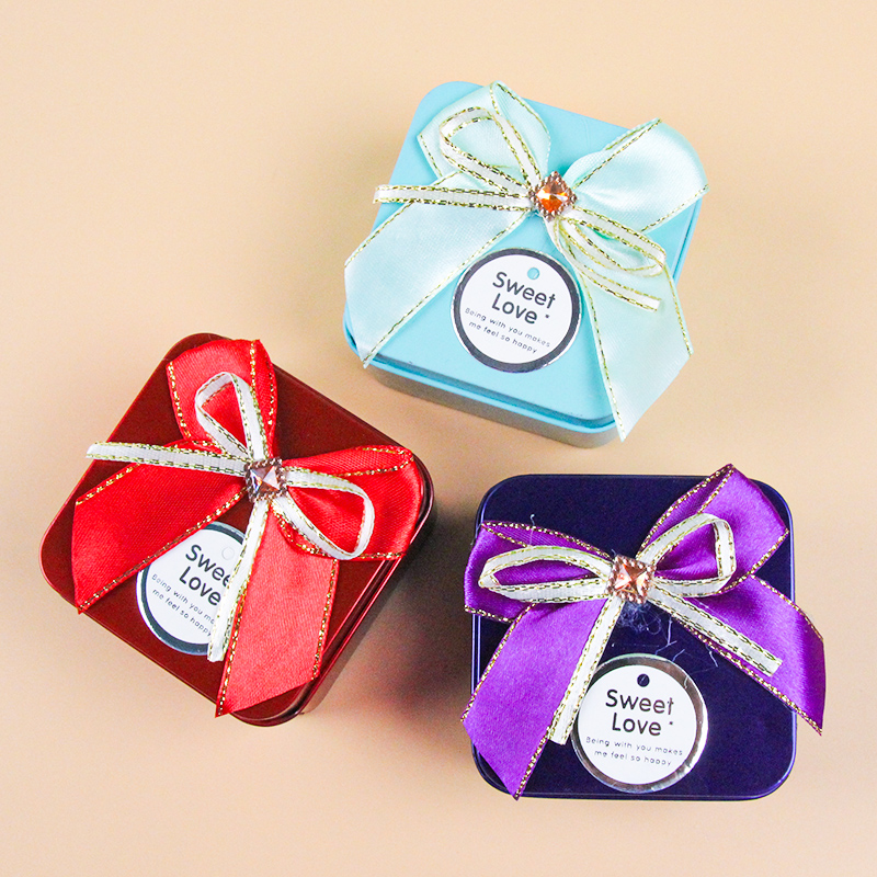 Tin Box Floral Square Gift Box (Random)