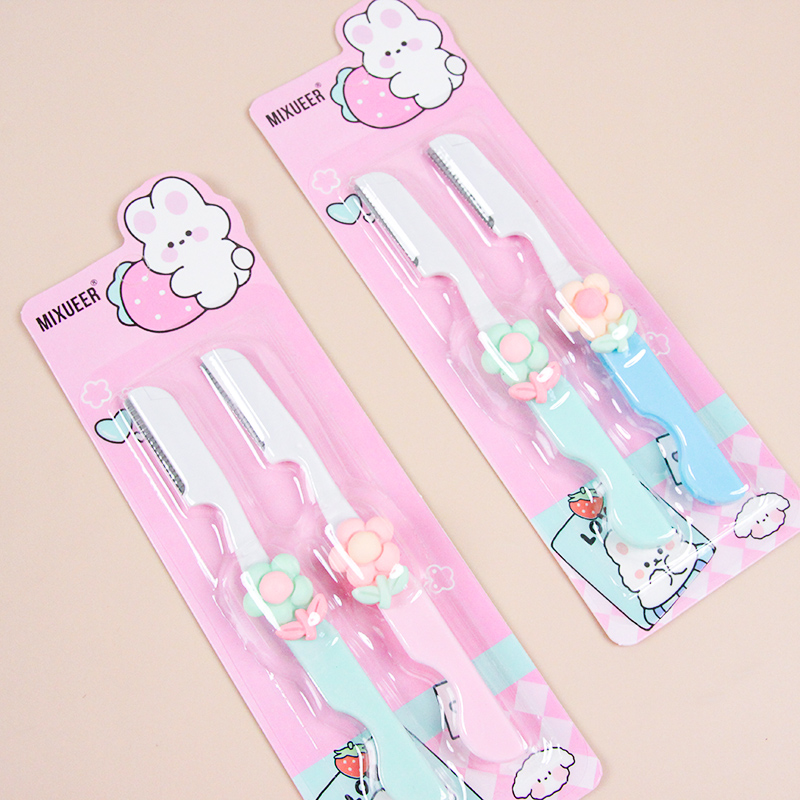 Ho-190 Blister-Packed Flower Eyebrow Razor (2 Pcs)