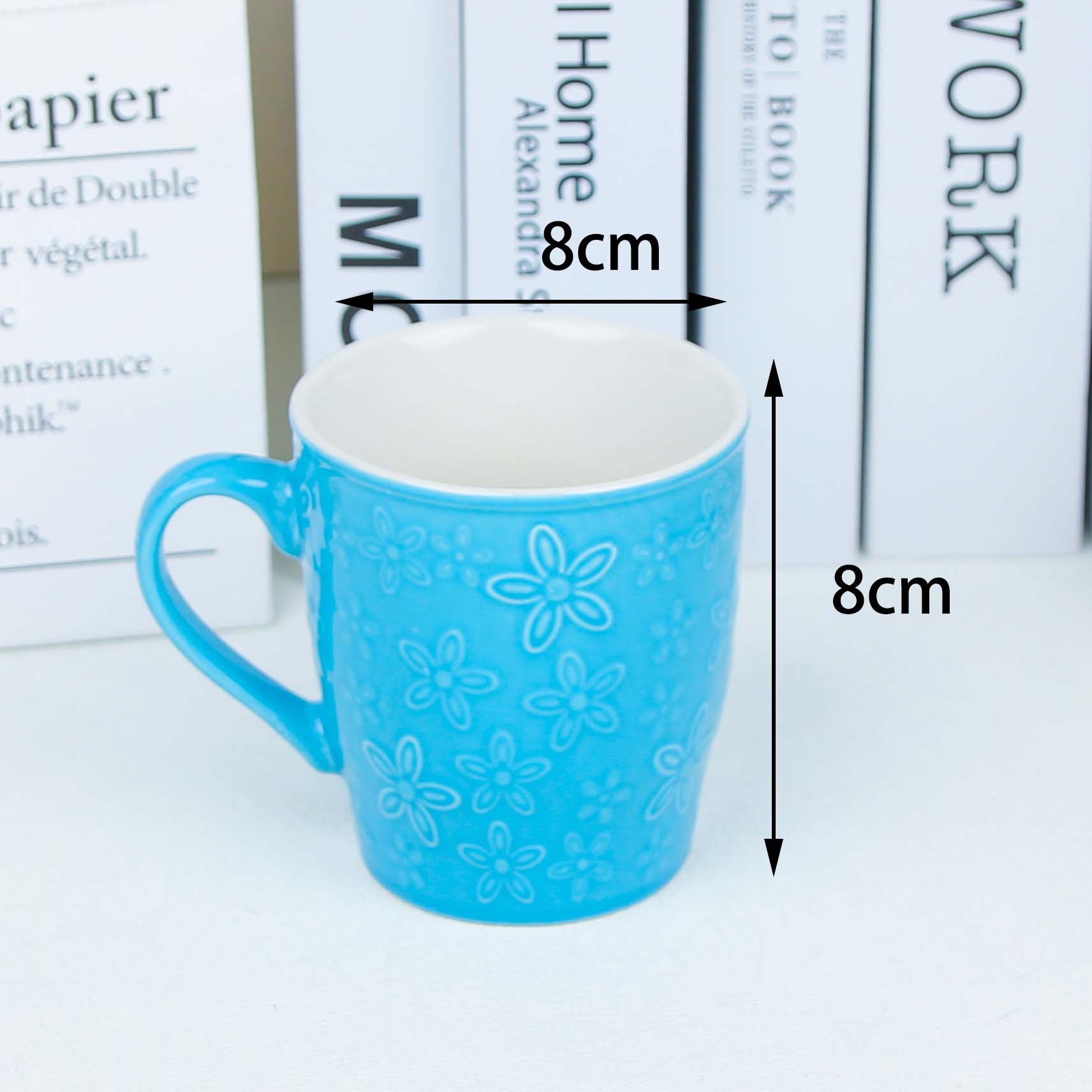 Embossed Plum Blossom Ceramic Cup (Random Color) - Ảnh 3