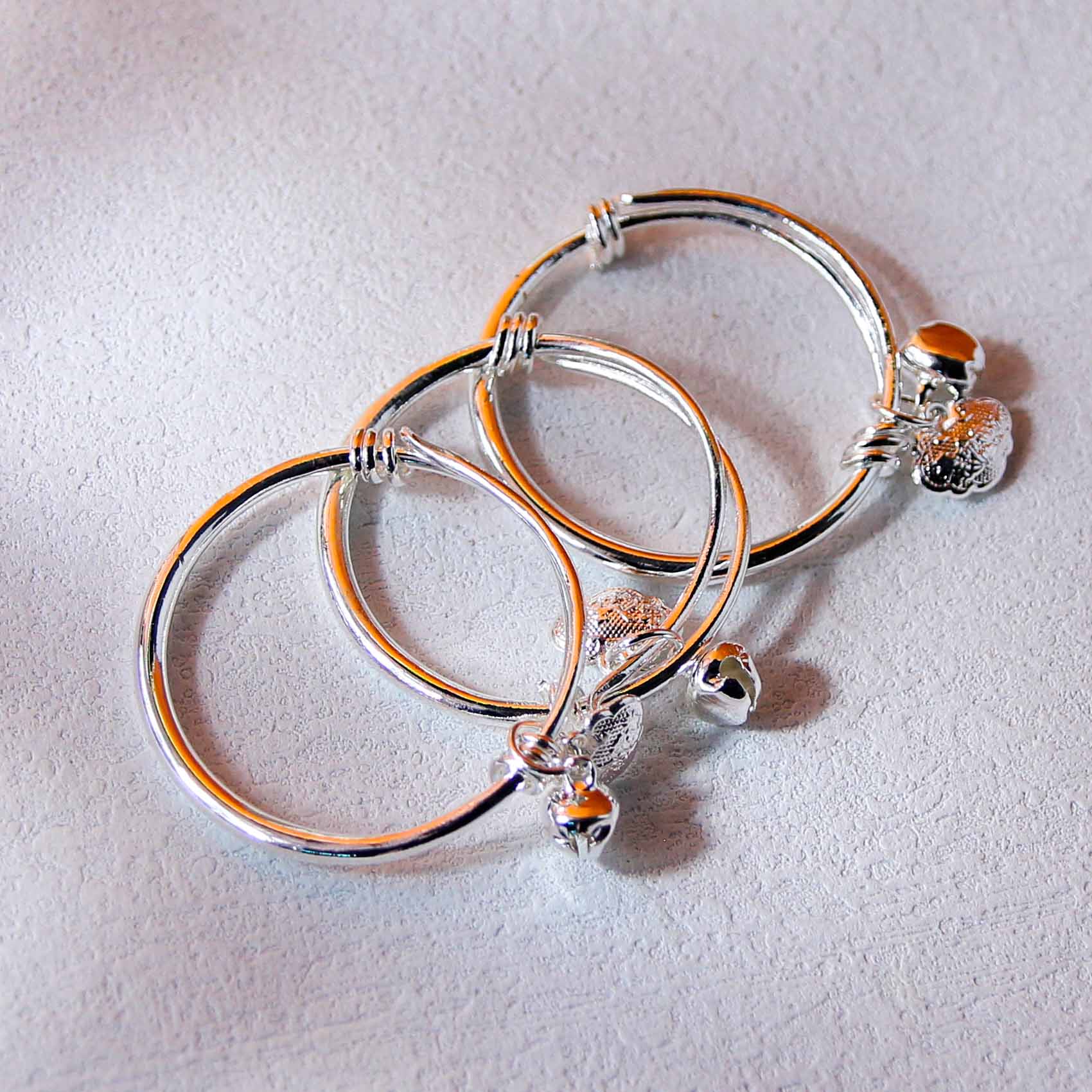 Children'S Letter Bell Bracelet (Silver)