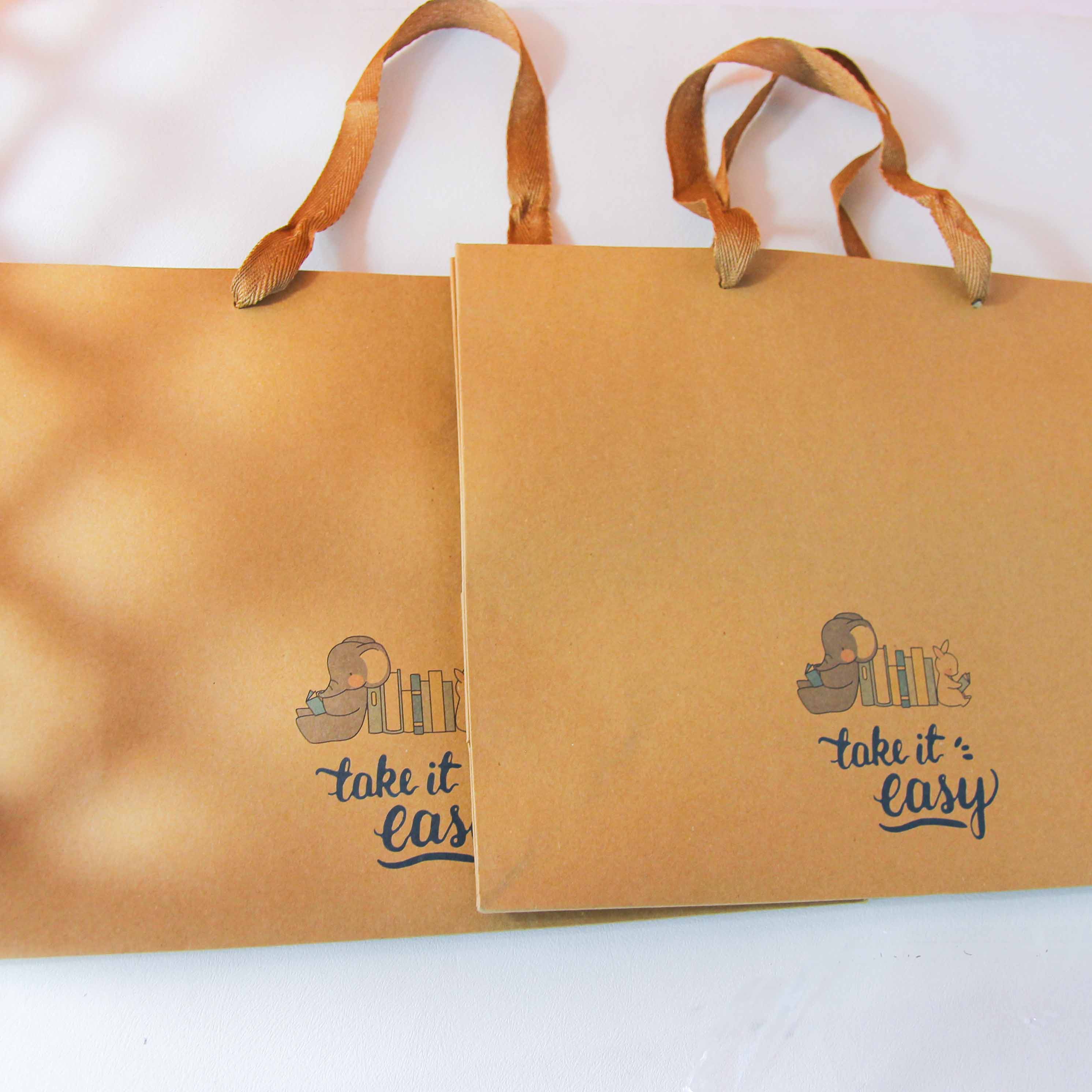 Brown Printed Large Gift Bag (Horizontal) - Image 3