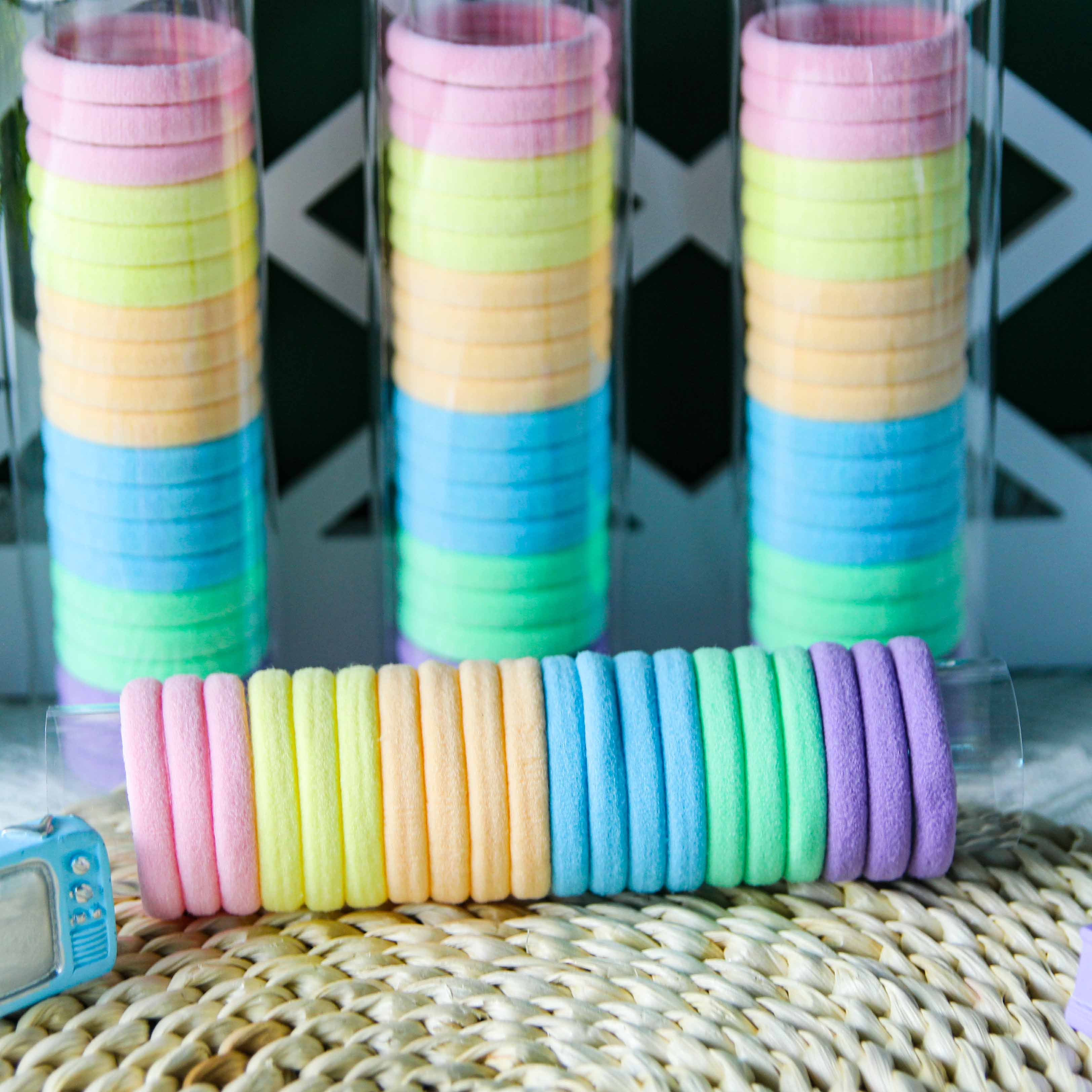 Twenty Colorful Cotton Hair Ties
