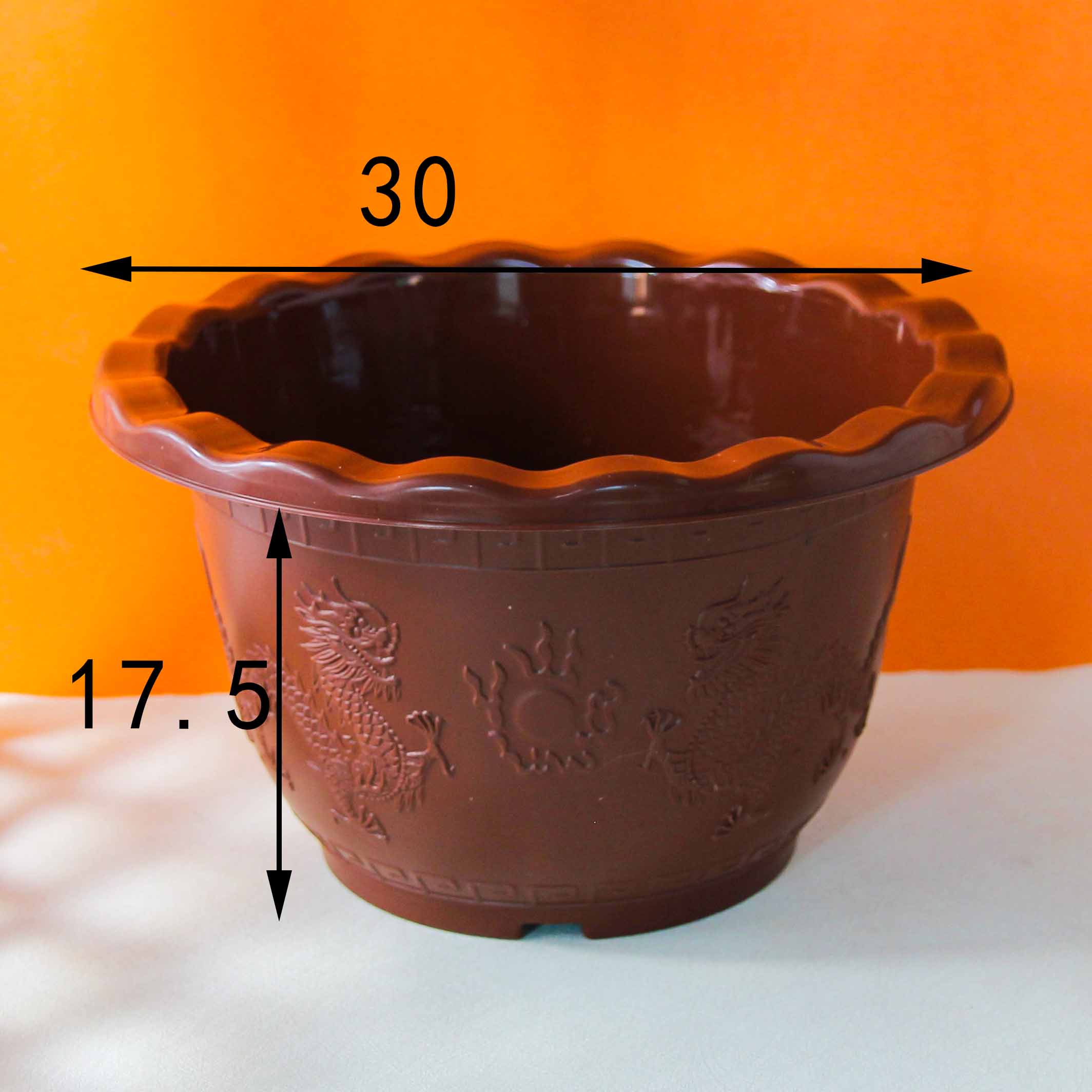 22-336 red round flower pot (gunnies)