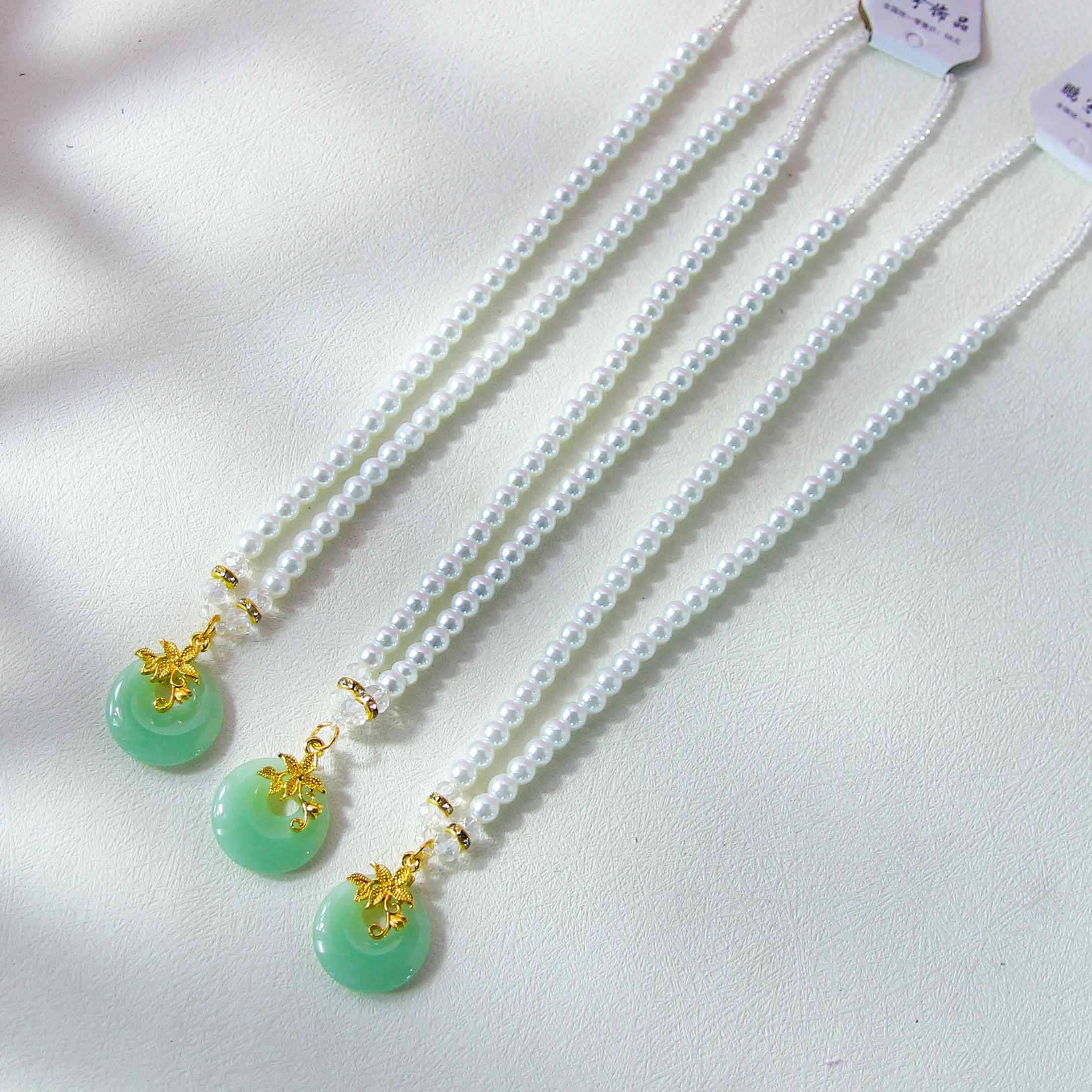 Pearl Peace Button Necklace - Image 2