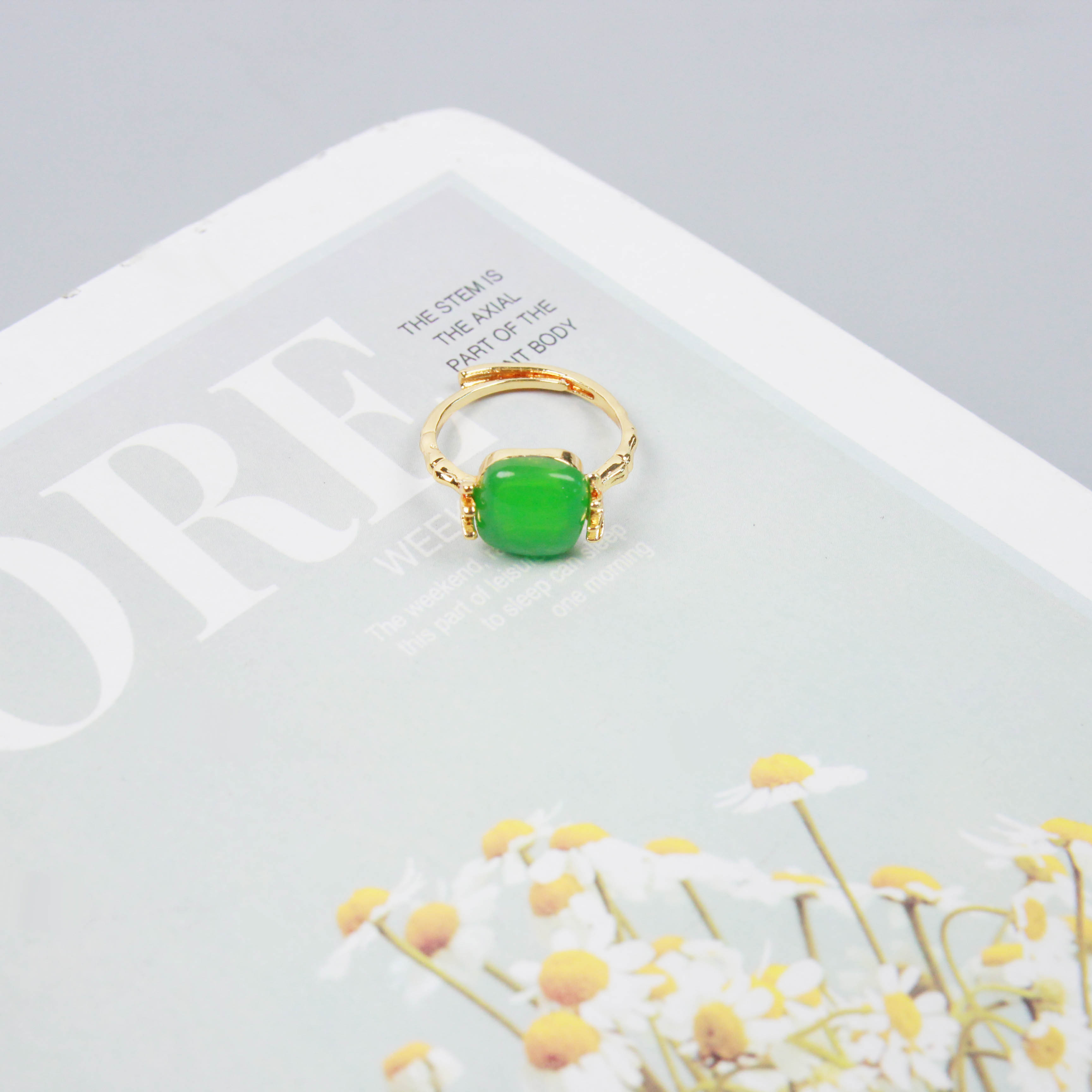 Boxed Square Agate Ring (Open) - Image 3