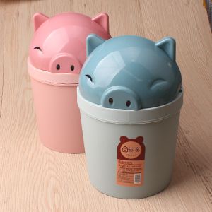 Cartoon Pig Desktop Trash Can
