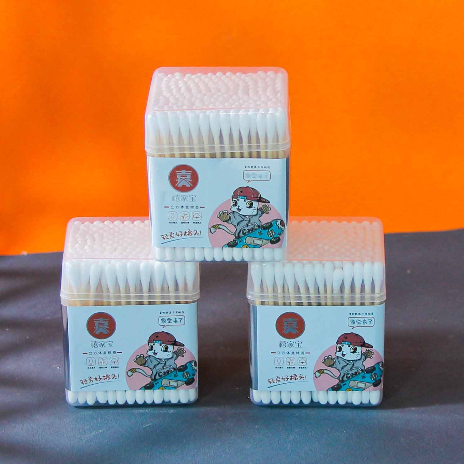 Xijiaobao Xjb-M007 Square Cotton Swab (196 Pieces) (216 Pieces In One)