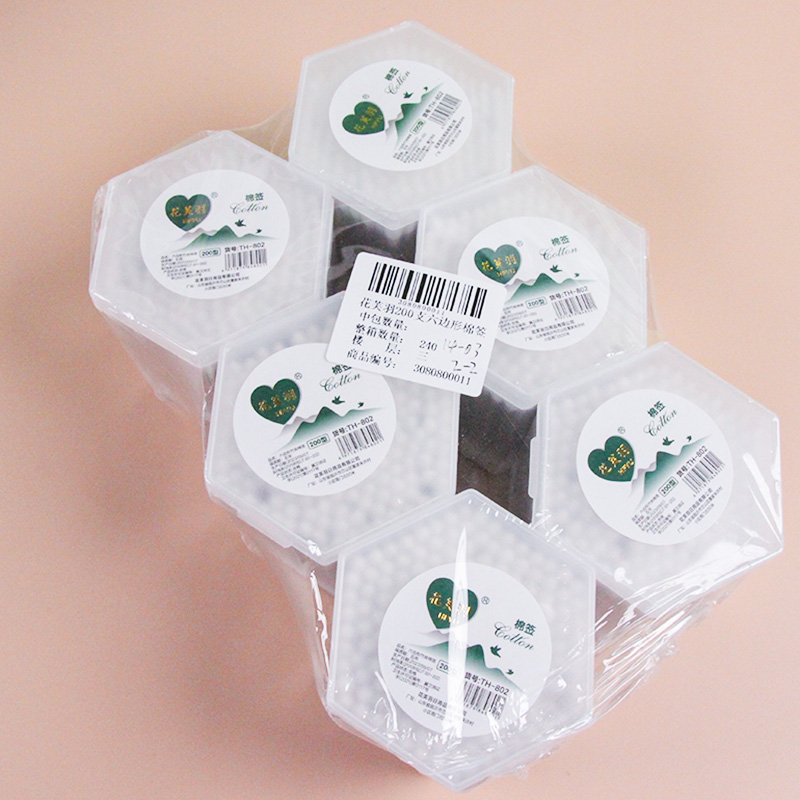 802 flower feather 200 hexagonal cotton swabs - Image 3