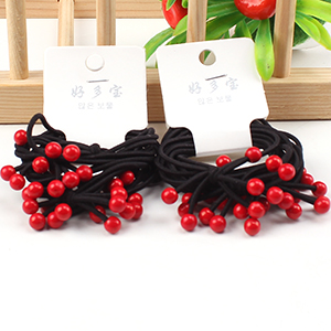 Five Three-Line Knotted Red Beads