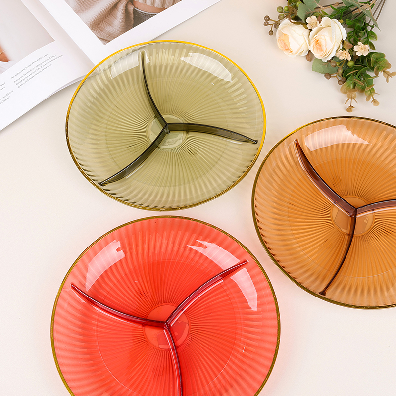 9022 Three-compartment Crystal Phnom Penh Fruit Plate