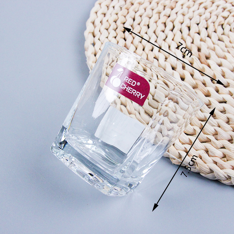 Red Cherry 306C Small Square Glass Cup