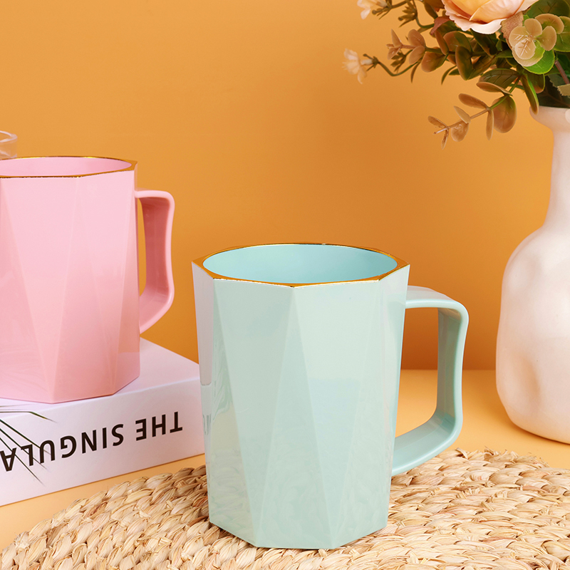 201 solid color gold-edged diamond cup - Image 3