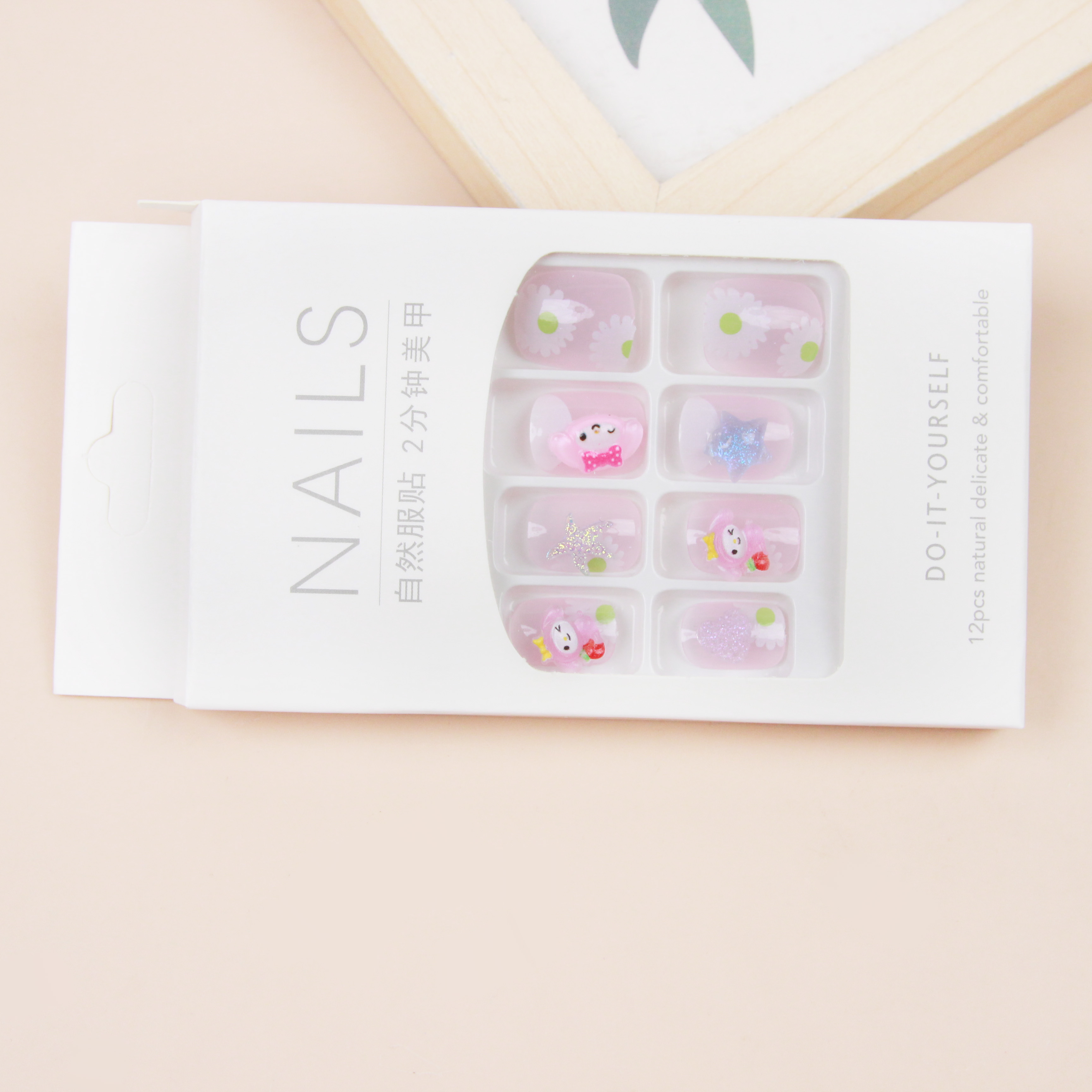 Acrylic Cartoon Accessory Fake Nails (Square)