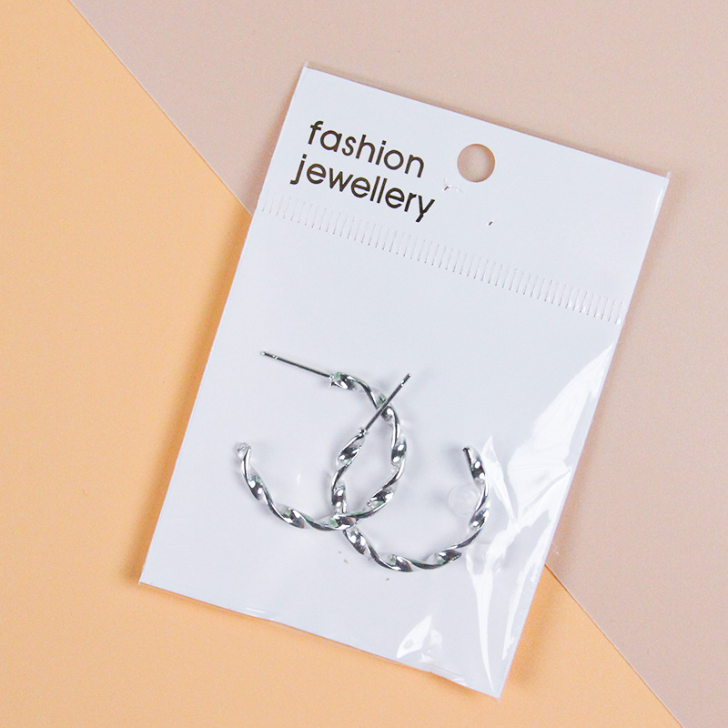 Simple Spiral Twist Earring (Silver) - Ảnh 2