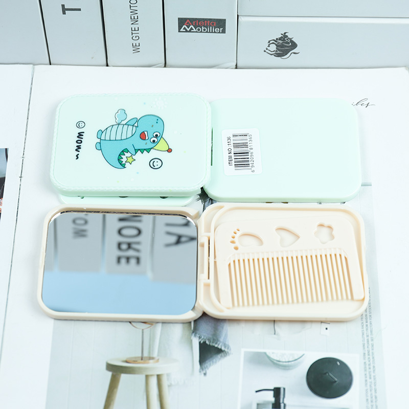 1136 Cartoon Square Folding Mirror (Comb) - Image 2