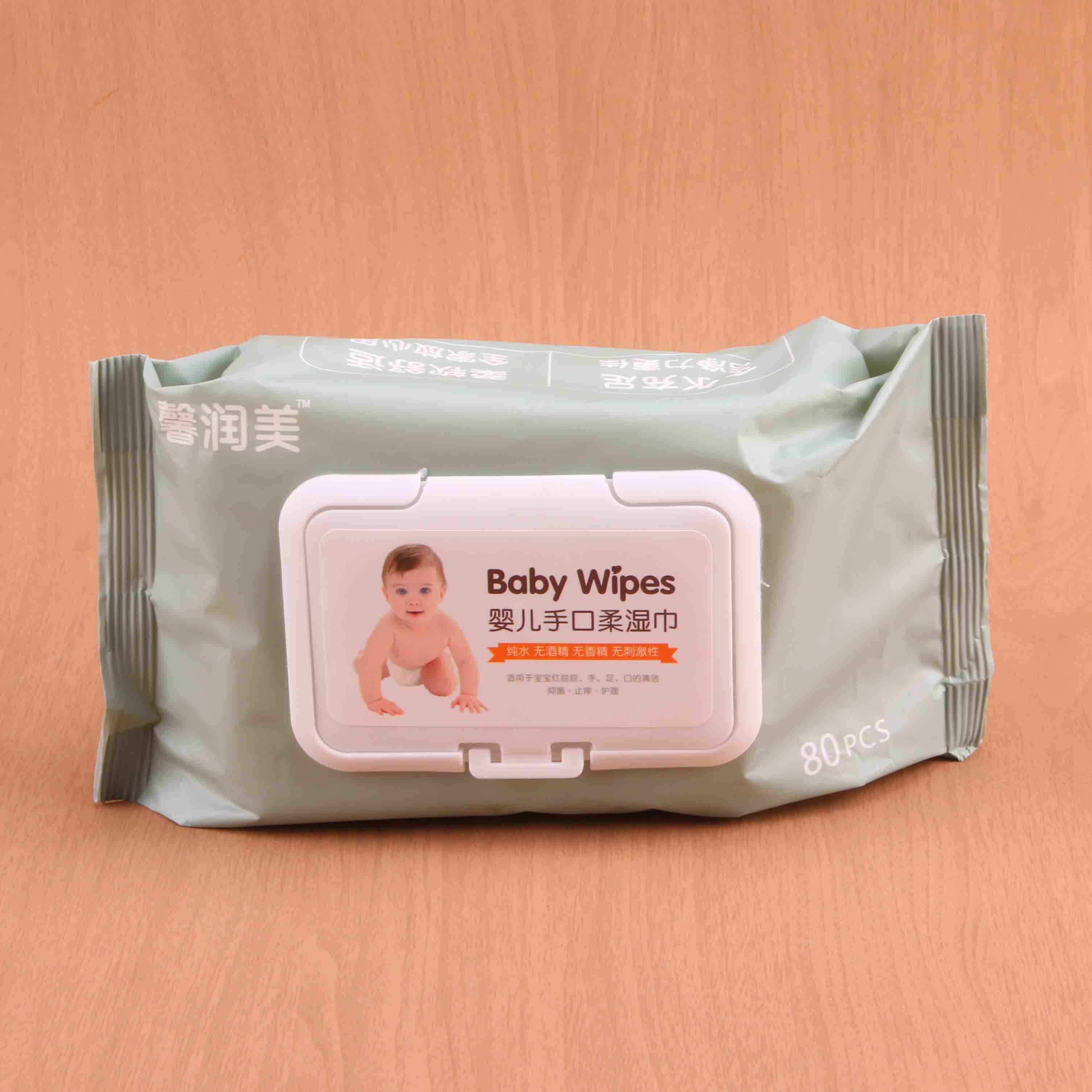 Xinrunmei Baby Covered Wet Wipes 0326 (80 Sheets)