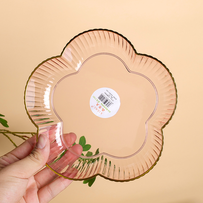 7101 Boutique Bronzing Flower-shaped Fruit Plate - 이미지 2