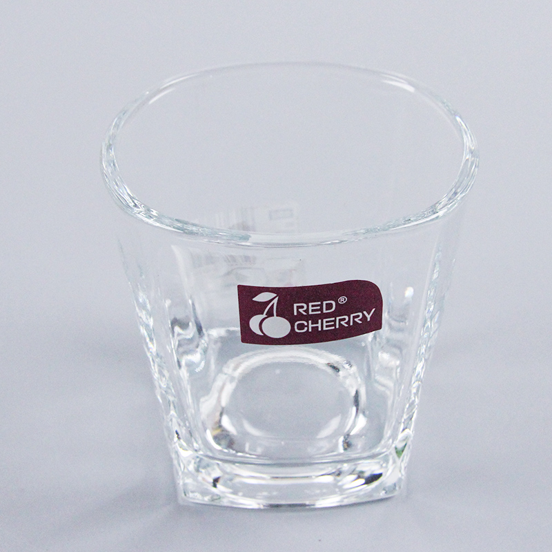 Red Cherry 306C Small Square Glass Cup - Image 3