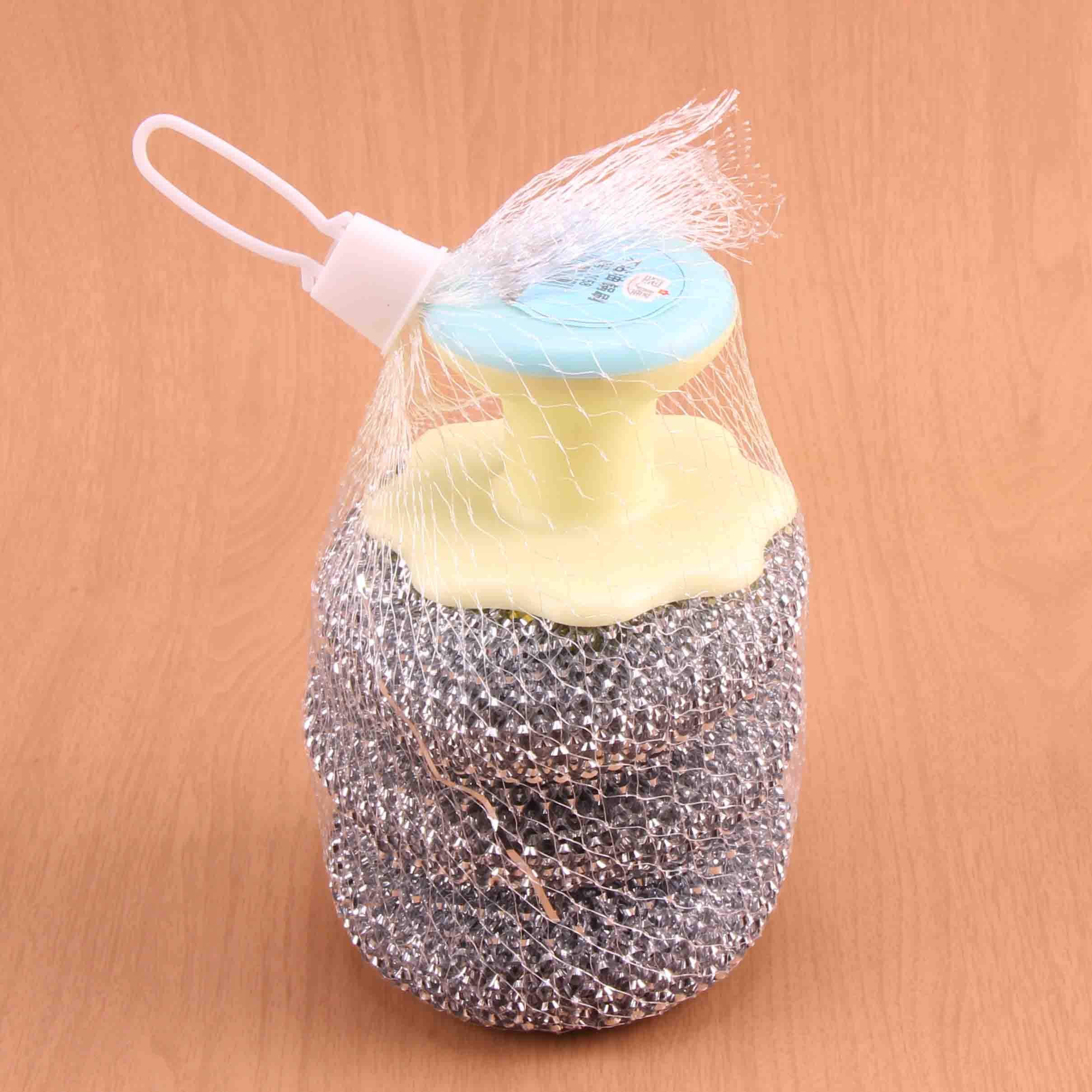 1058 Plum Handle Stainless Steel Scourers Set