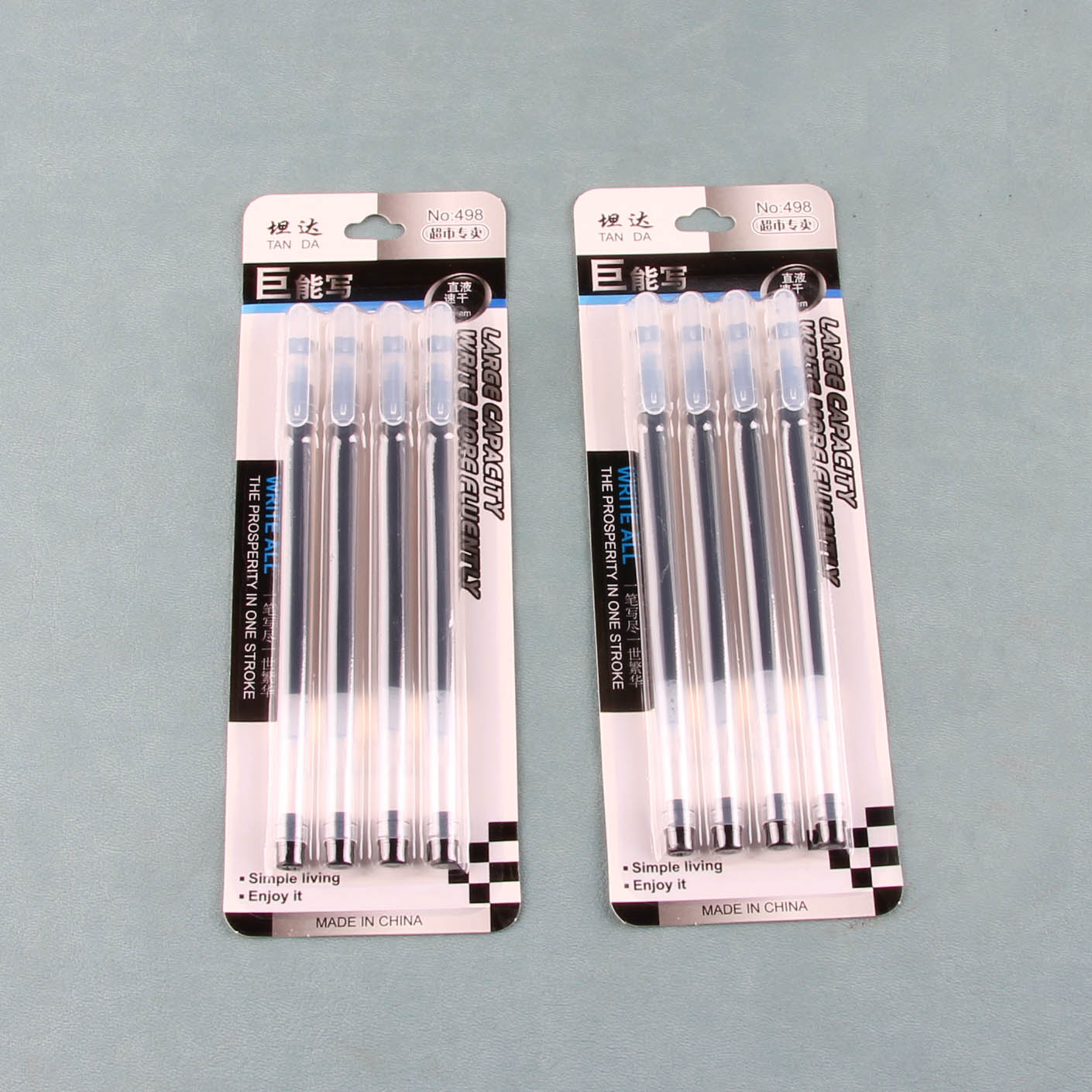 Hengda Large-Capacity 4 Gel Pens (Black) - Gambar 2