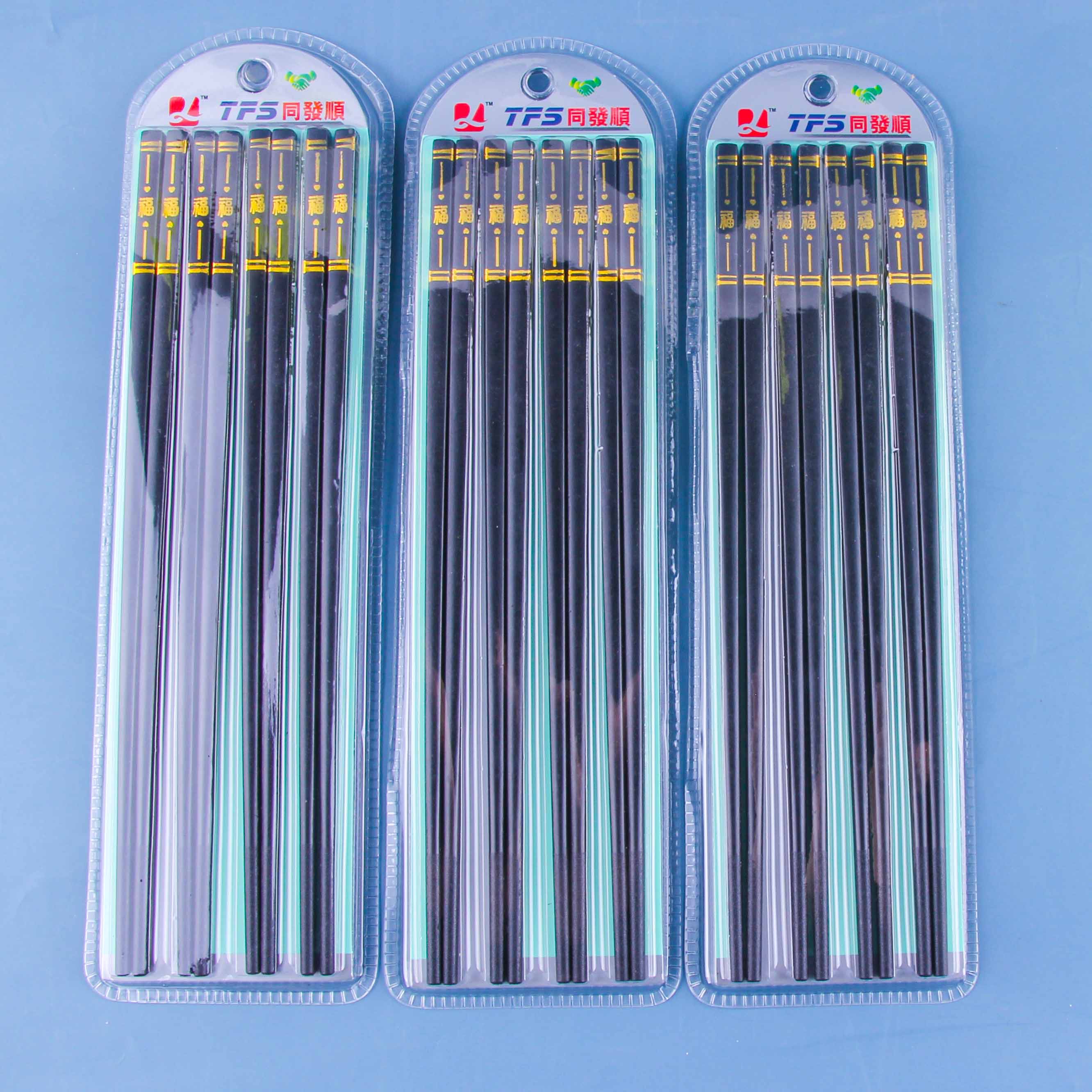 Tfs Blister-Packed 4 Pairs Gold-Sticker Chopsticks (D13)