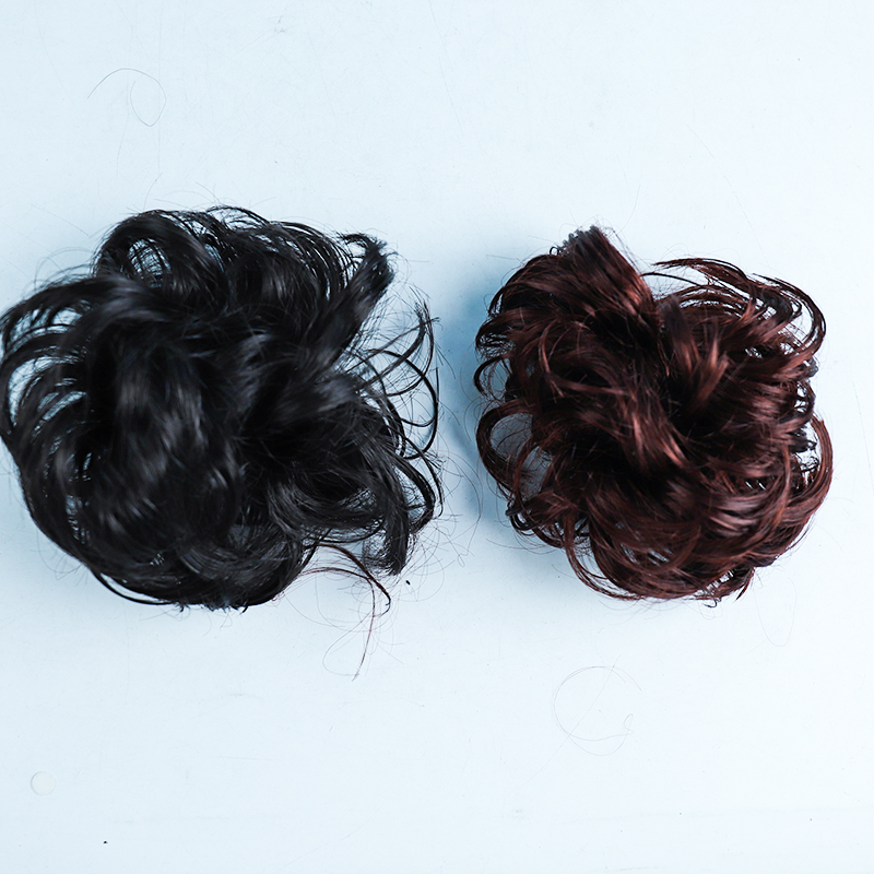 Wavy Curly Messy Donut Hair Chignons Hair Piece Wig