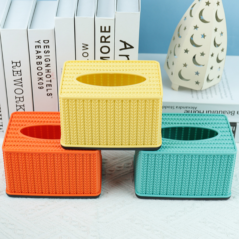 855 Rattan Weave Tissue Box