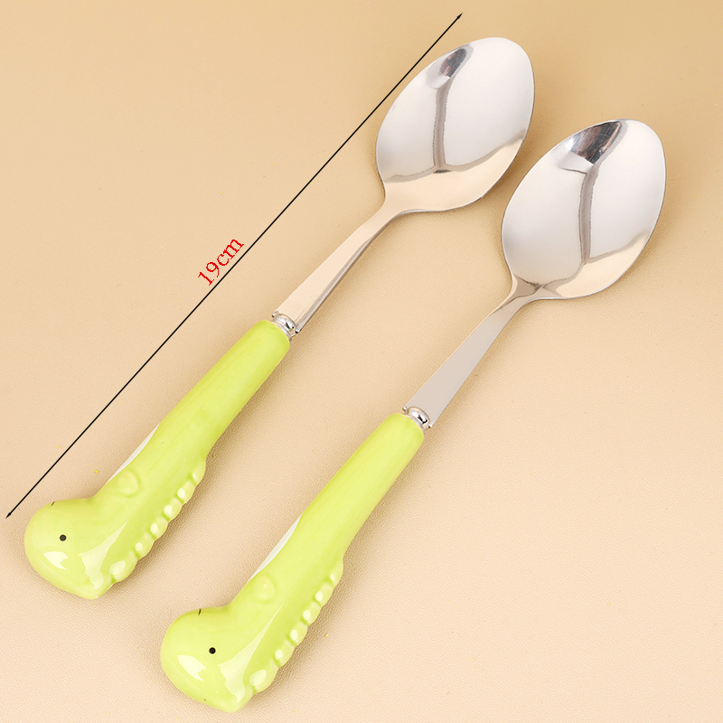 HSA-4 dinosaur ceramic handle No.2 pointed spoon