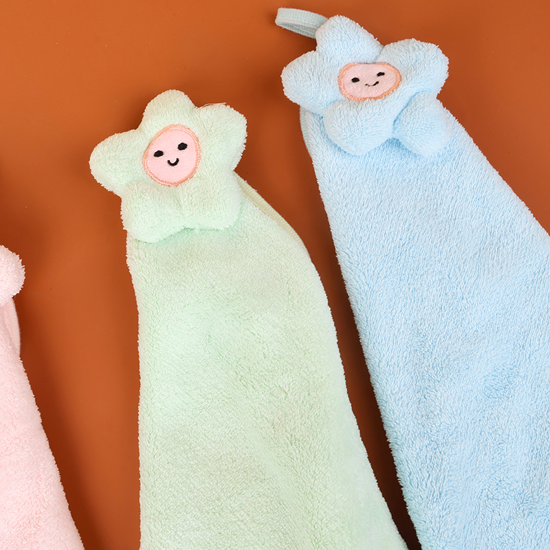 8613 simple flower hanging towel (30*30) square towel (8607) - Image 2