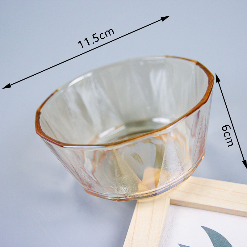 Amber Diamond Glass Bowl