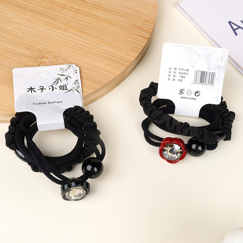 Black Zircon Flower Accessories Small Intestine Ring - Image 2