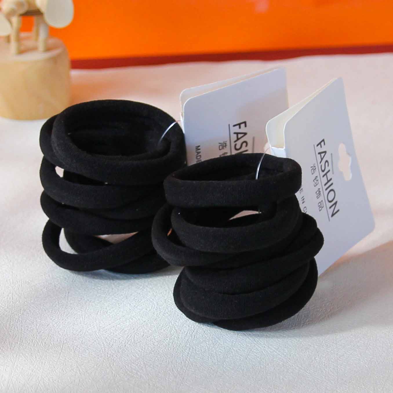 Black Eight-Strand Cotton Hair Ties Header Cards Packaging - Image 2
