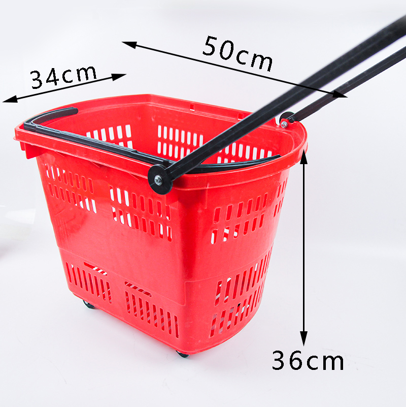Four-wheel trolley shopping basket (used)
