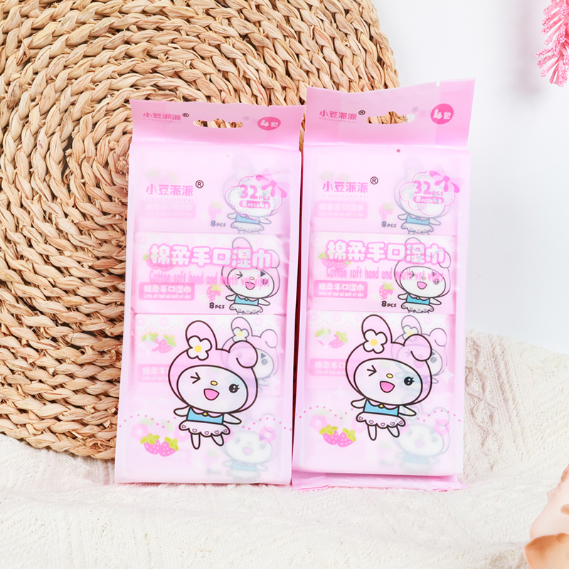 Adzuki bean pie four packets of wet wipes (color random)