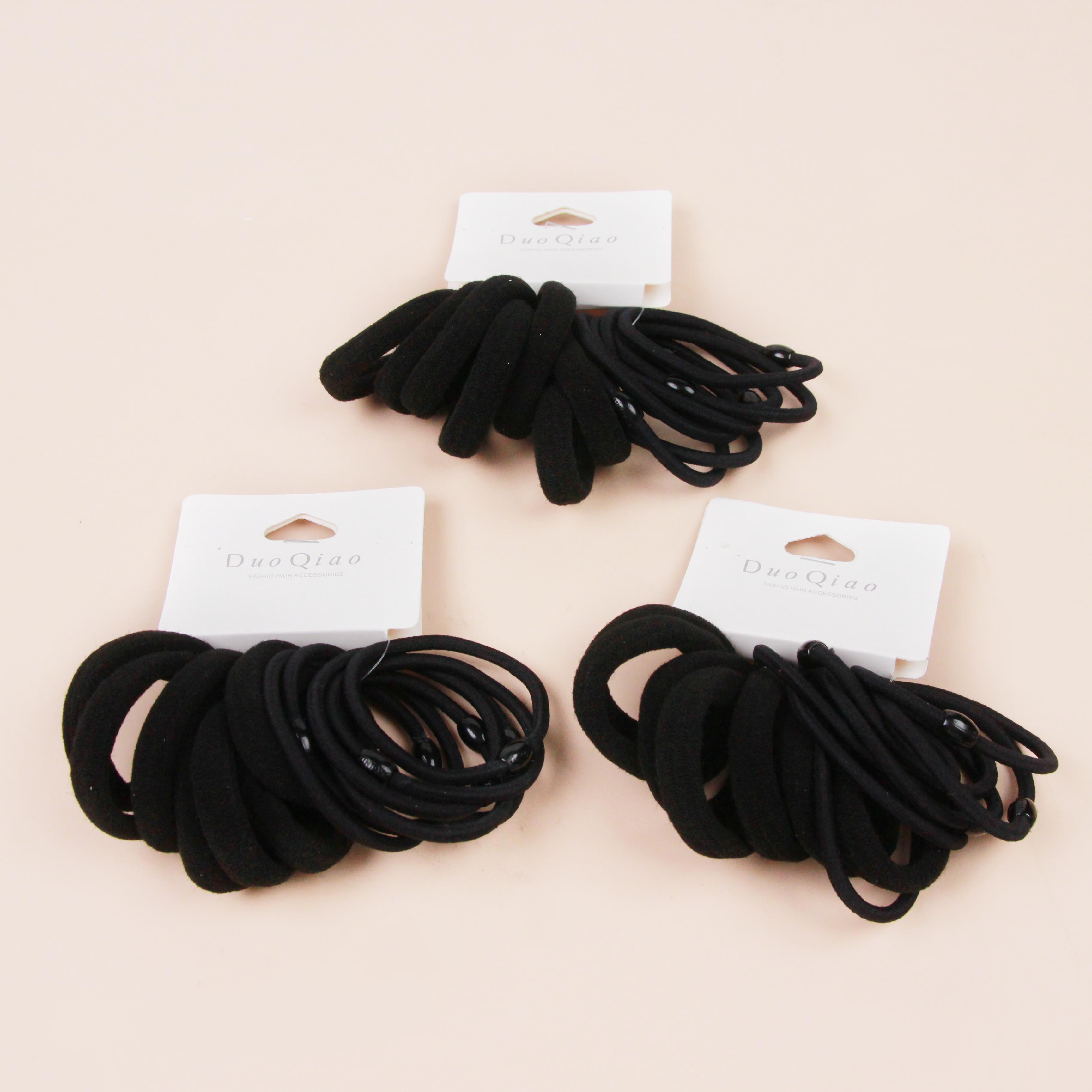 7+7 Black Header Cards Packaging Hair Ties - Image 2