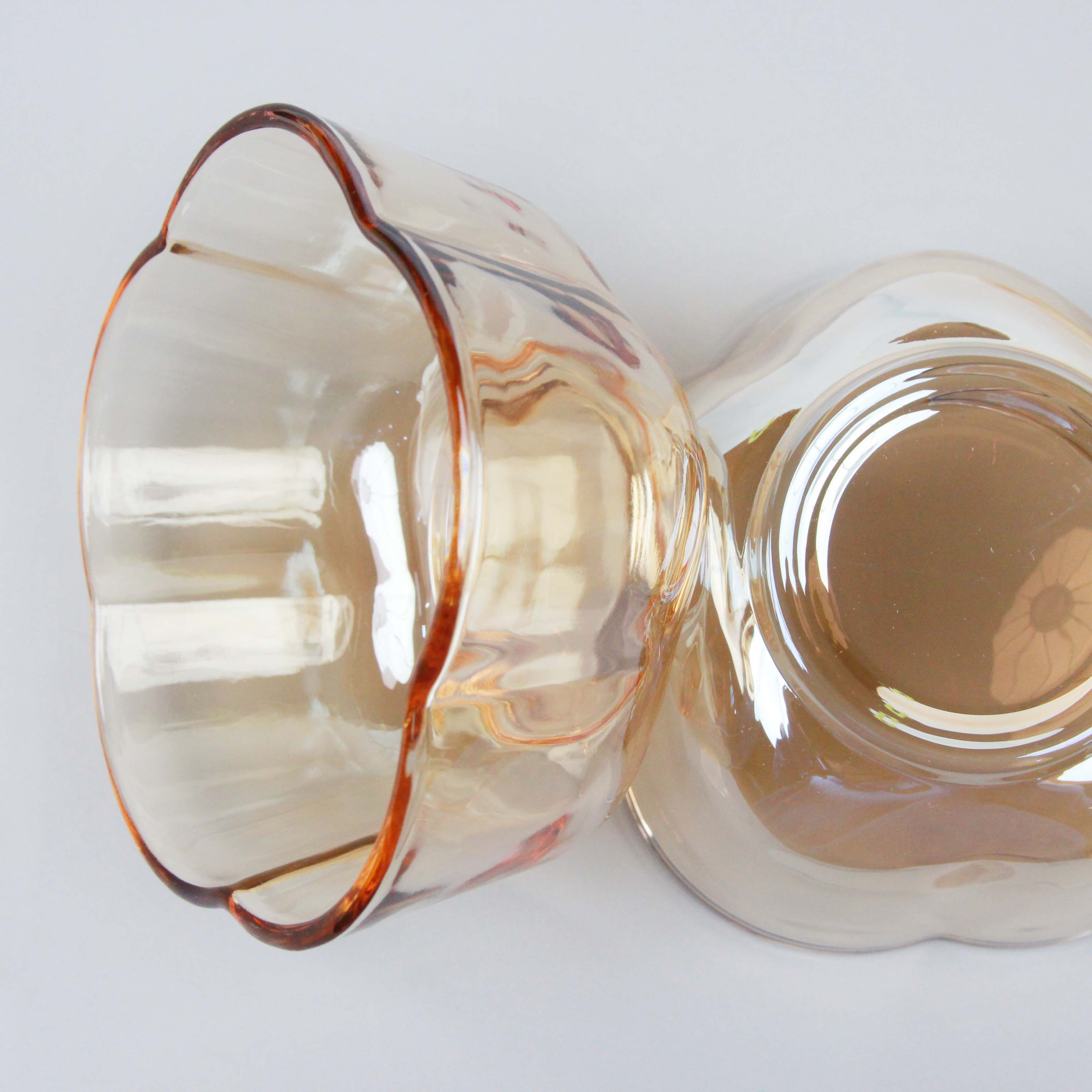 Amber Petal Glass Bowl