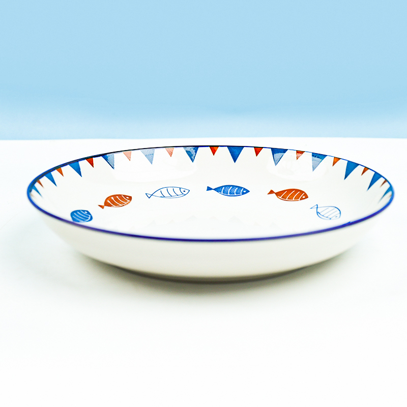 Printed 8.3-Inch Fruit Plate (Cartoon Fish)