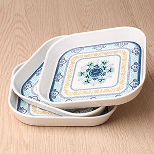 421 rectangular blue and white imitation porcelain plate (8002)