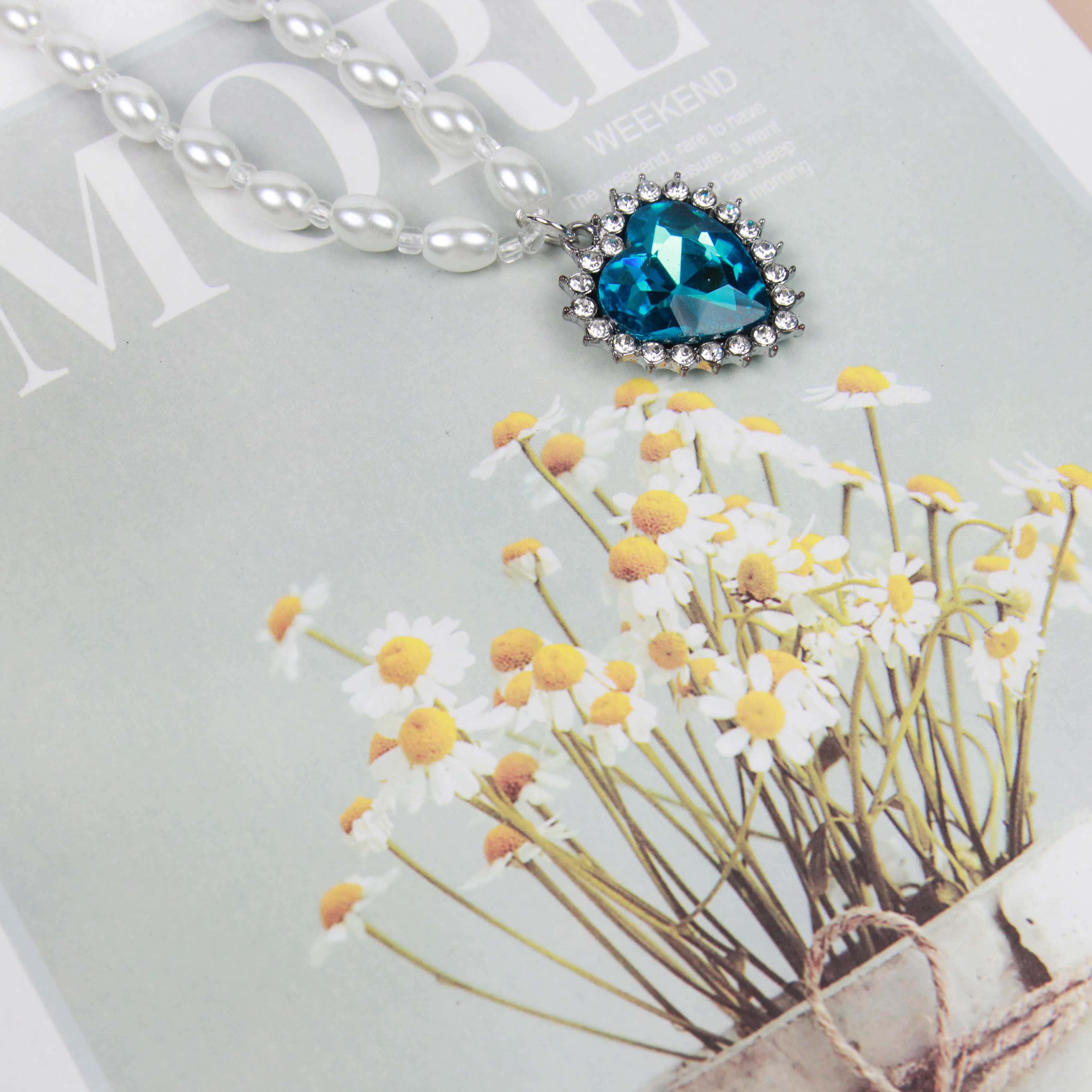 Pearl Rhinestone Necklace - Image 3