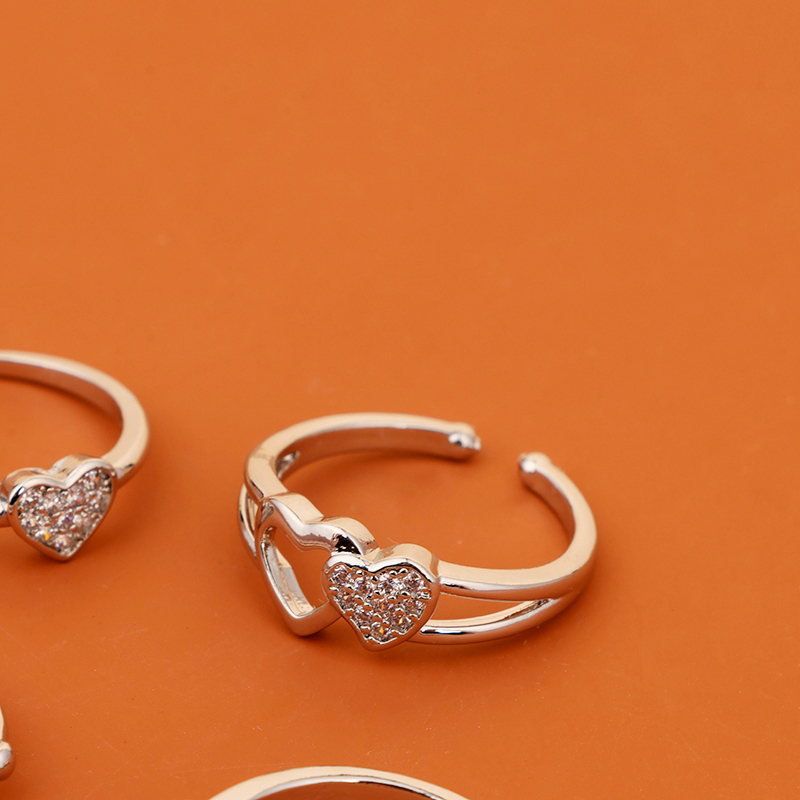 New full diamond love shape ring - Image 2