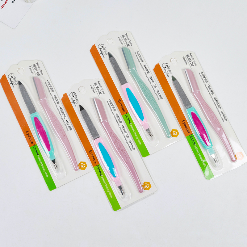Suction card file eyebrow trimming knife combination