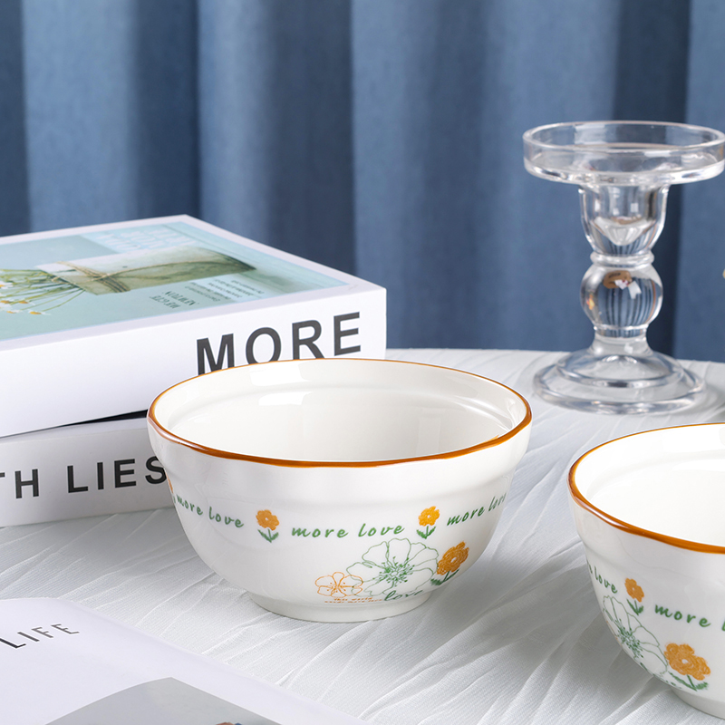 4.8 "Happy Bowl (Simple Line Flowers)